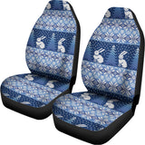 Snow Rabbit Knitted Pattern Print Universal Fit Car Seat Covers 102422