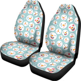 Snowman Emoji Pattern Print Universal Fit Car Seat Covers 102422
