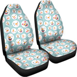 Snowman Emoji Pattern Print Universal Fit Car Seat Covers 102422