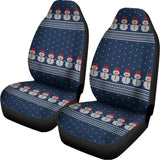Snowman Knitted Pattern Print Universal Fit Car Seat Covers 102422