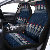 Snowman Knitted Pattern Print Universal Fit Car Seat Covers 102422