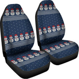 Snowman Knitted Pattern Print Universal Fit Car Seat Covers 102422