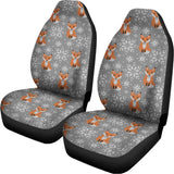 Snowy Fox Knitted Pattern Print Universal Fit Car Seat Covers 102422