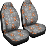 Snowy Fox Knitted Pattern Print Universal Fit Car Seat Covers 102422