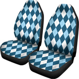 Soft Blue Argyle Pattern Print Universal Fit Car Seat Covers 102422
