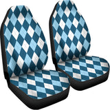 Soft Blue Argyle Pattern Print Universal Fit Car Seat Covers 102422