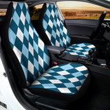 Soft Blue Argyle Pattern Print Universal Fit Car Seat Covers 102422