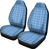 Solf Blue Tattersall Pattern Print Universal Fit Car Seat Covers 102422