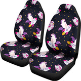 Space Astronaut Unicorn Pattern Print Universal Fit Car Seat Covers 102422