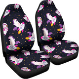 Space Astronaut Unicorn Pattern Print Universal Fit Car Seat Covers 102422