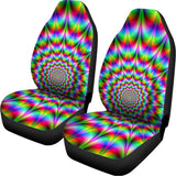 Spiky Psychedelic Optical Illusion Universal Fit Car Seat Covers 102422