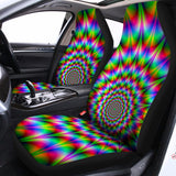 Spiky Psychedelic Optical Illusion Universal Fit Car Seat Covers 102422