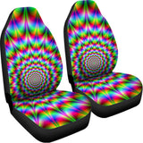 Spiky Psychedelic Optical Illusion Universal Fit Car Seat Covers 102422