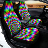 Spiky Psychedelic Optical Illusion Universal Fit Car Seat Covers 102422