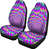 Spiky Spiral Moving Optical Illusion Universal Fit Car Seat Covers 102422