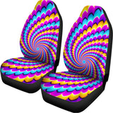 Spiral Colors Moving Optical Illusion Universal Fit Car Seat Covers 102422