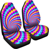 Spiral Colors Moving Optical Illusion Universal Fit Car Seat Covers 102422