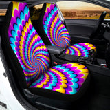 Spiral Colors Moving Optical Illusion Universal Fit Car Seat Covers 102422