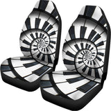 Spiral Piano Keyboard Print Universal Fit Car Seat Covers 102422