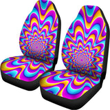 Splashing Colors Moving Optical Illusion Universal Fit Car Seat Covers 102422