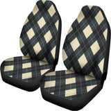 Spruce Blue And Beige Argyle Print Universal Fit Car Seat Covers 102422