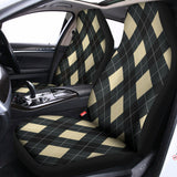 Spruce Blue And Beige Argyle Print Universal Fit Car Seat Covers 102422
