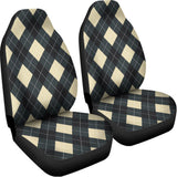 Spruce Blue And Beige Argyle Print Universal Fit Car Seat Covers 102422