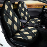 Spruce Blue And Beige Argyle Print Universal Fit Car Seat Covers 102422