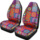 Square Bohemian Mandala Patchwork Print Universal Fit Car Seat Covers 102422