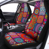 Square Bohemian Mandala Patchwork Print Universal Fit Car Seat Covers 102422