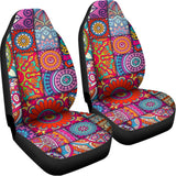 Square Bohemian Mandala Patchwork Print Universal Fit Car Seat Covers 102422