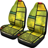 Square Stained Glass Mosaic Print Universal Fit Car Seat Covers 102422
