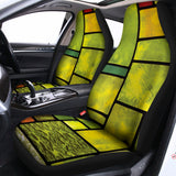 Square Stained Glass Mosaic Print Universal Fit Car Seat Covers 102422