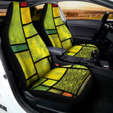 Square Stained Glass Mosaic Print Universal Fit Car Seat Covers 102422
