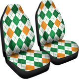 St Patrick's Day Argyle Pattern Print Universal Fit Car Seat Covers 102422