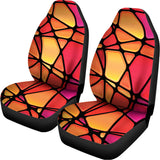 Stained Glass Mosaic Pattern Print Universal Fit Car Seat Covers 102422