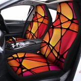 Stained Glass Mosaic Pattern Print Universal Fit Car Seat Covers 102422