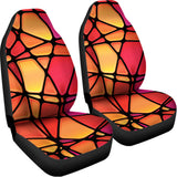 Stained Glass Mosaic Pattern Print Universal Fit Car Seat Covers 102422