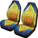 Stained Glass Star of David Print Universal Fit Car Seat Covers 102422