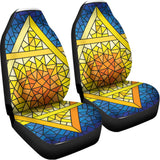 Stained Glass Star of David Print Universal Fit Car Seat Covers 102422