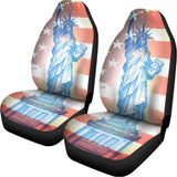 Statue of Liberty USA Flag Print Universal Fit Car Seat Covers 102422