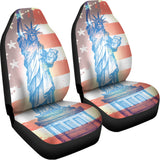 Statue of Liberty USA Flag Print Universal Fit Car Seat Covers 102422