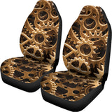 Steampunk Brass Cogs And Gears Print Universal Fit Car Seat Covers 102422