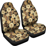 Steampunk Chamomile Pattern Print Universal Fit Car Seat Covers 102422