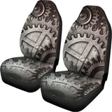 Steampunk Metal Gears Print Universal Fit Car Seat Covers 102422