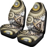 Steampunk Metallic Gears Print Universal Fit Car Seat Covers 102422