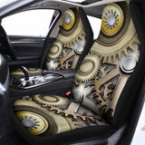 Steampunk Metallic Gears Print Universal Fit Car Seat Covers 102422