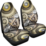Steampunk Metallic Gears Print Universal Fit Car Seat Covers 102422