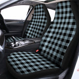 Steel Blue And Black Buffalo Check Print Universal Fit Car Seat Covers 102422
