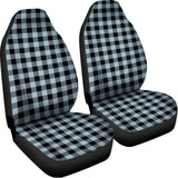 Steel Blue And Black Buffalo Check Print Universal Fit Car Seat Covers 102422